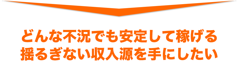 どんな不況でも安定して稼げる
 揺るぎない収入源を手にしたい